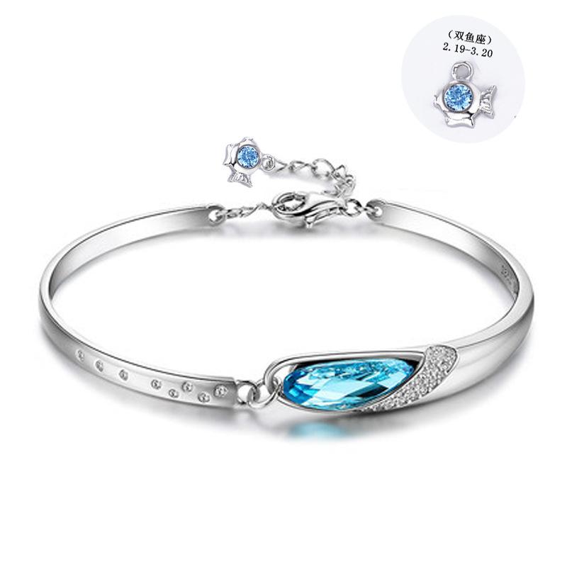 Women 12 Zodiac Signs Silver Bracelet - LuckyFash™