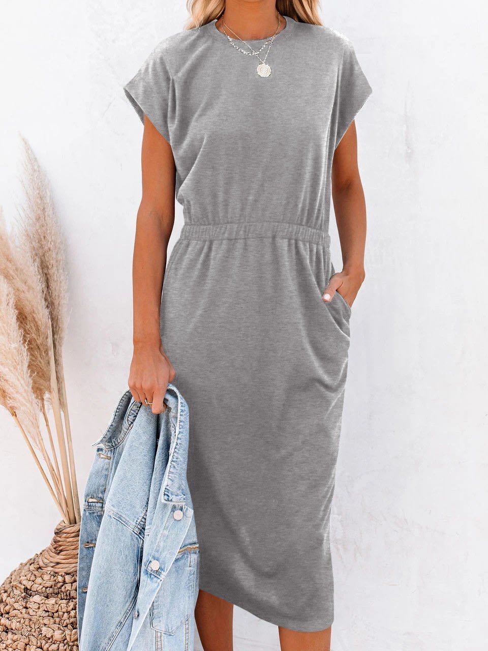 Women Belted Slit Pencil Dress - LuckyFash™