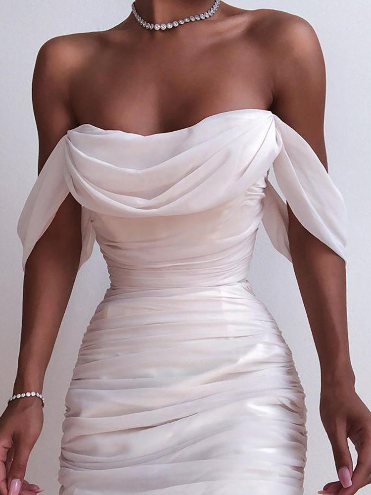 Women Boatneck Backless Strapless Dress - LuckyFash™