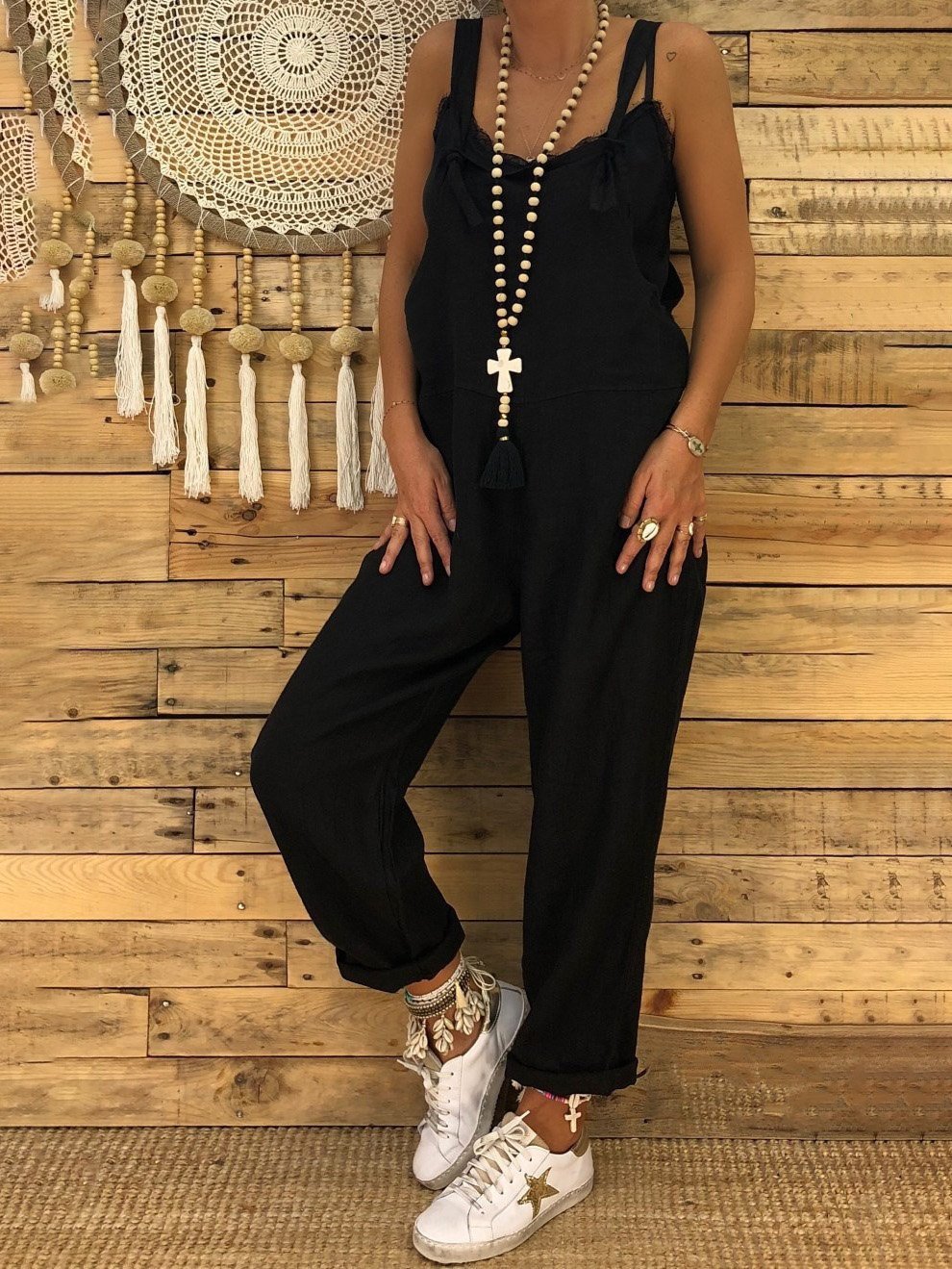 Women Casual Solid Color Suspender Jumpsuit - LuckyFash™