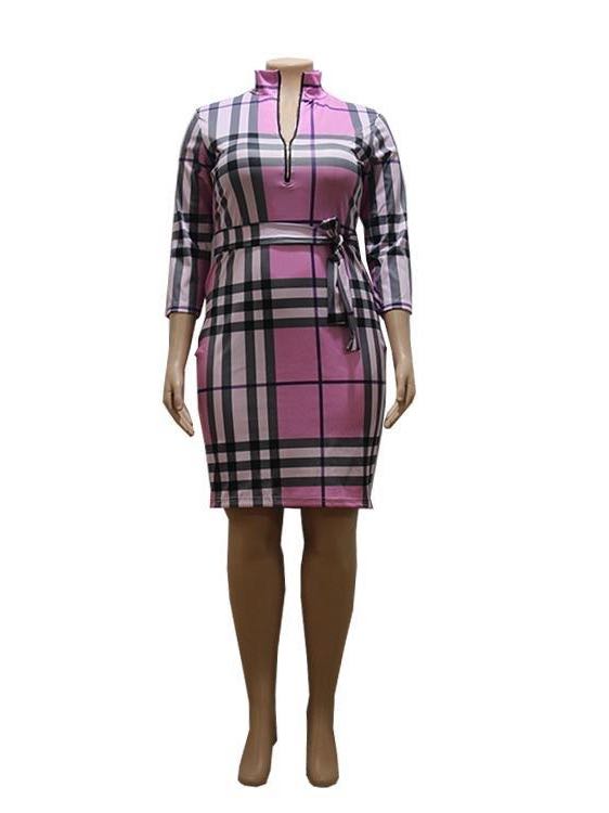 Women' Fall Slim Plaid Dress - LuckyFash™