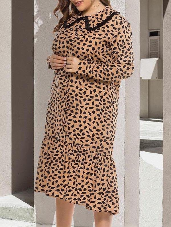 Women Fashion Mermaid Leopard Print Plus Size Dress - LuckyFash™
