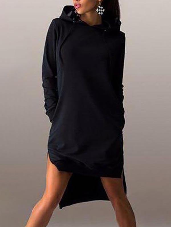 Women Hoodied Long Sleeves Dress - LuckyFash™