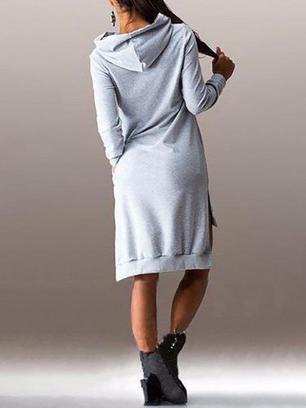 Women Hoodied Long Sleeves Dress - LuckyFash™
