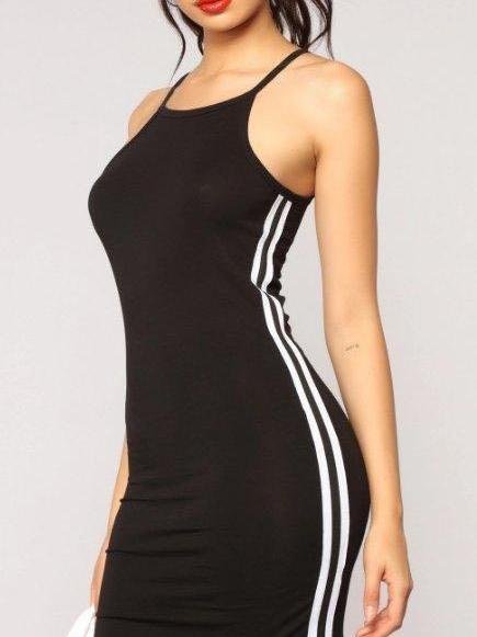 Women's Casual Pure Color Slim Fit Slip Dress - LuckyFash™