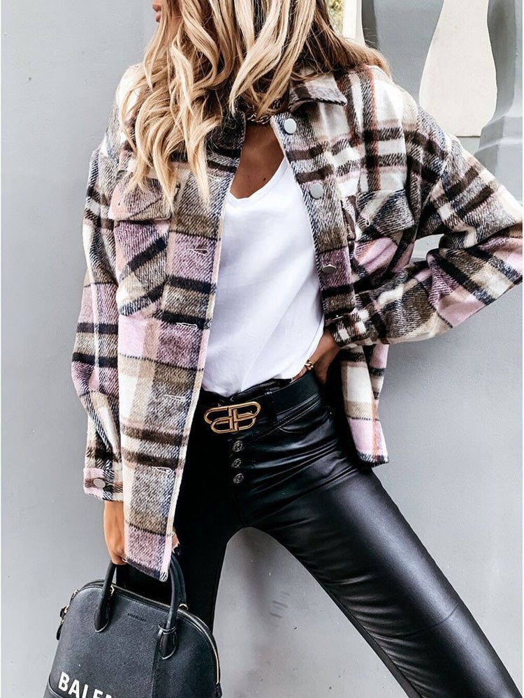 Coats Casual Check Pocket Long Sleeve Shirt Coat - LuckyFash™