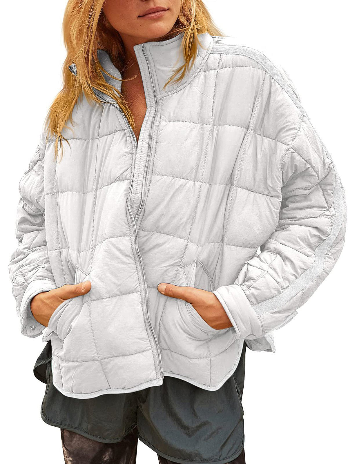 Coats Casual Solid Color Zipper Long Sleeve Coat - LuckyFash™