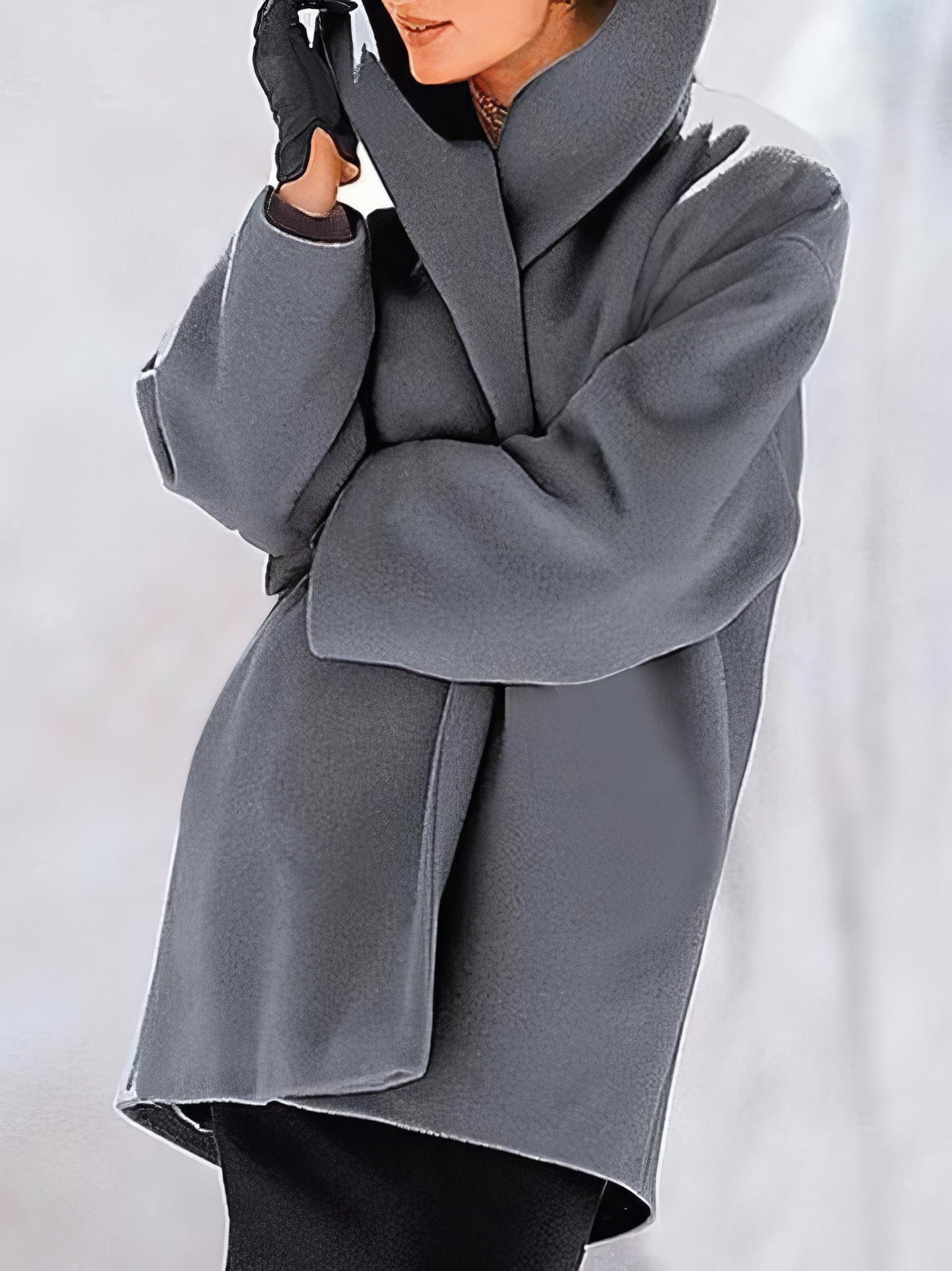 Coats Loose Solid Button Hooded Woolen Coat - LuckyFash™