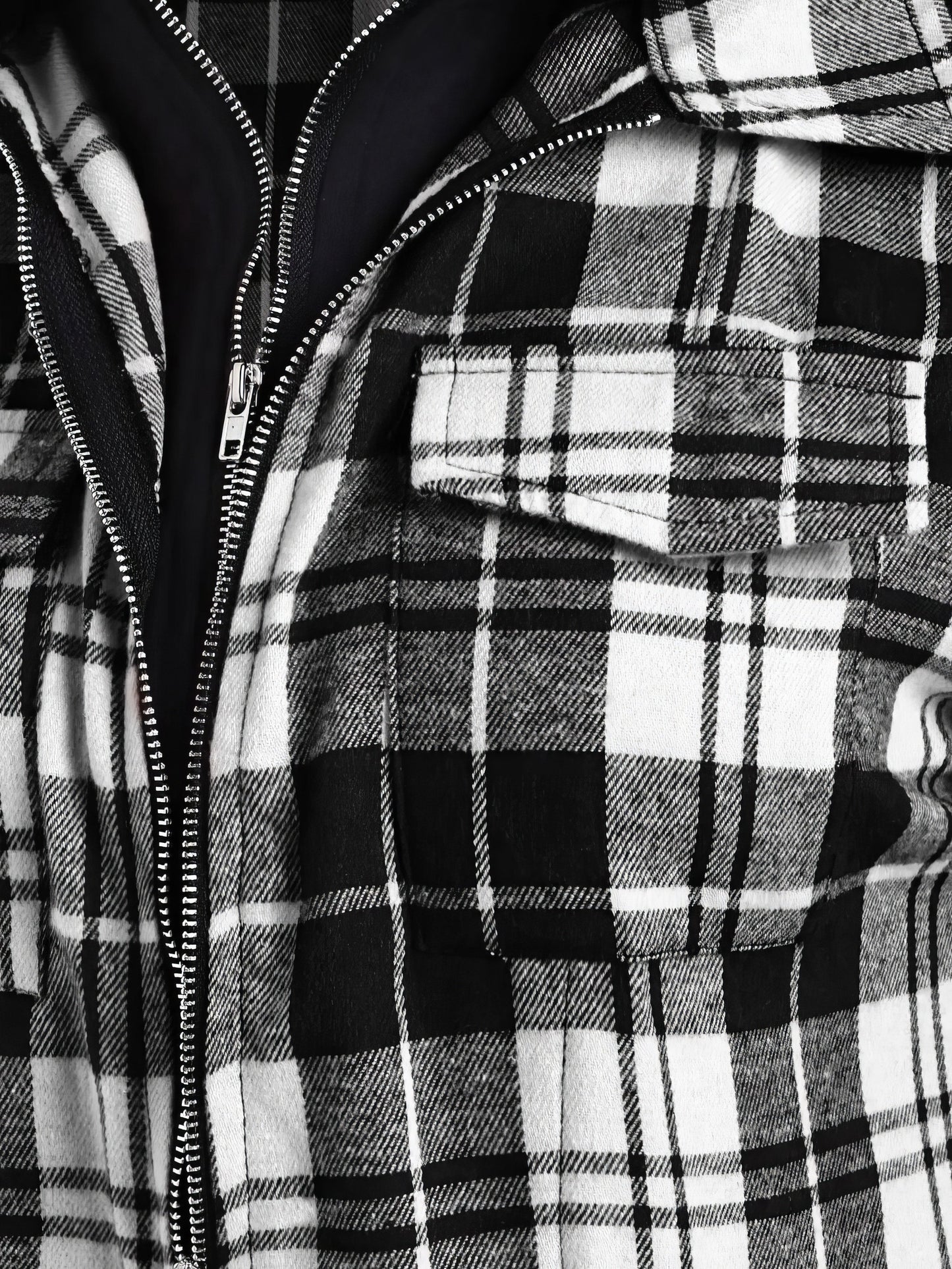 Coats Plaid Pocket Zipper Long Sleeve Hooded Coats - LuckyFash™