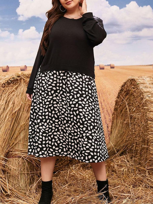 Women's Crew Neck Plus Size Dress - LuckyFash™
