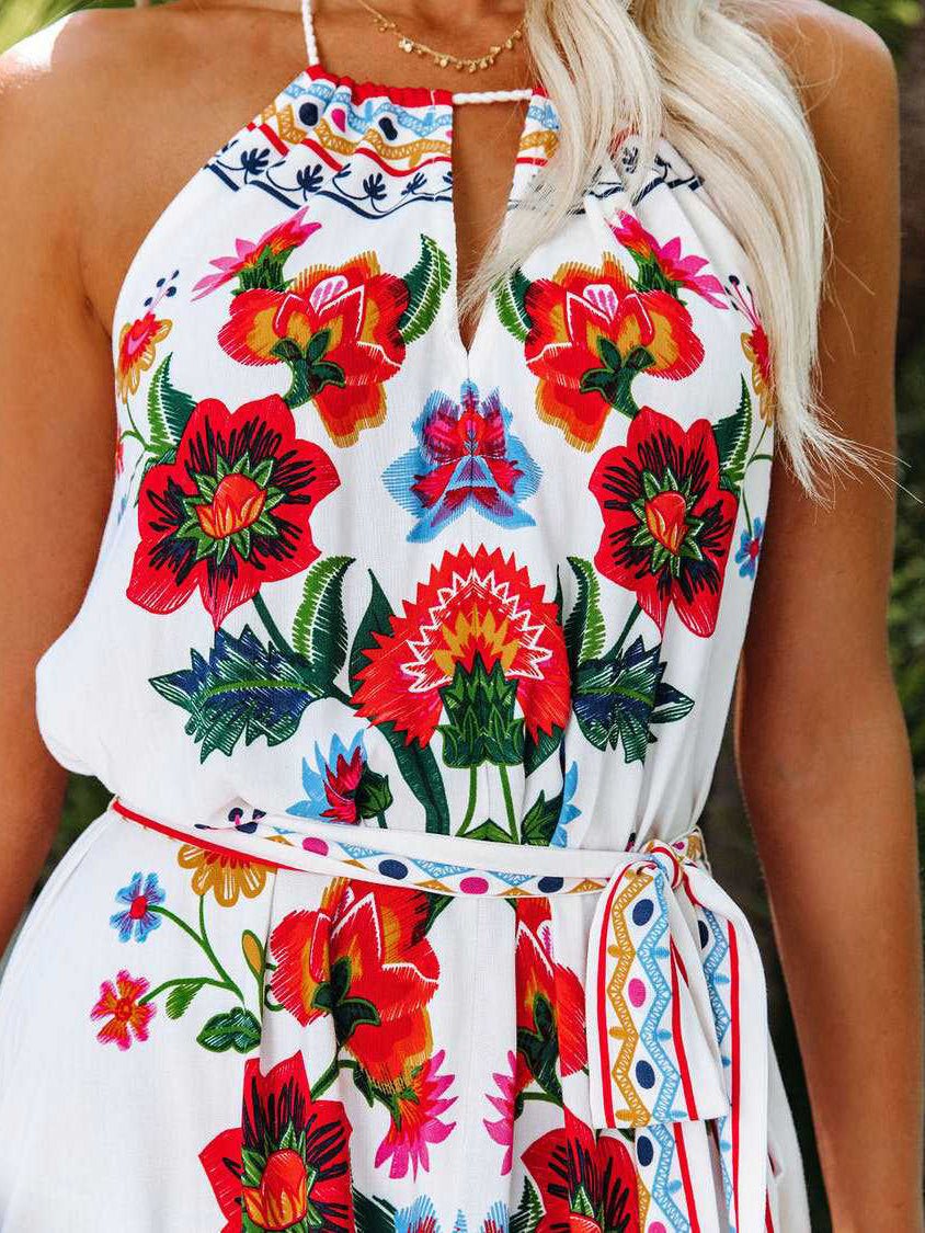 Dresses Bohemian Print Halter Irregular Dress - LuckyFash™