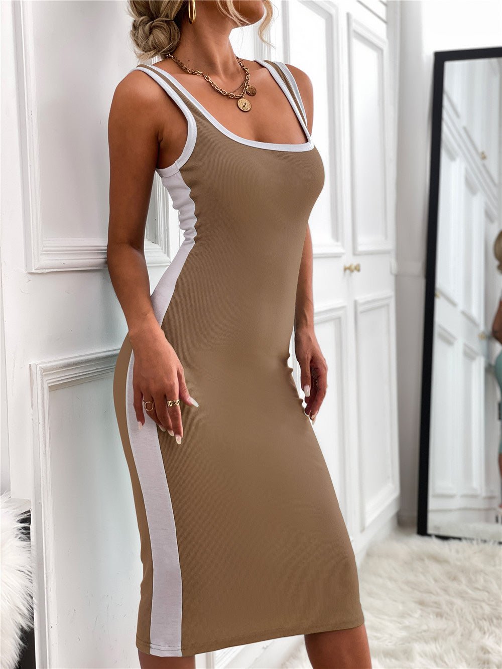 Dresses Casual Solid Knit Sleeveless Dress - LuckyFash™