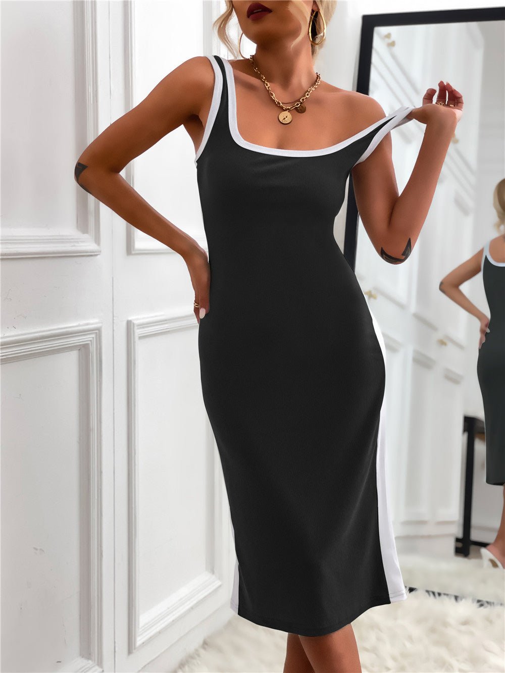 Dresses Casual Solid Knit Sleeveless Dress - LuckyFash™