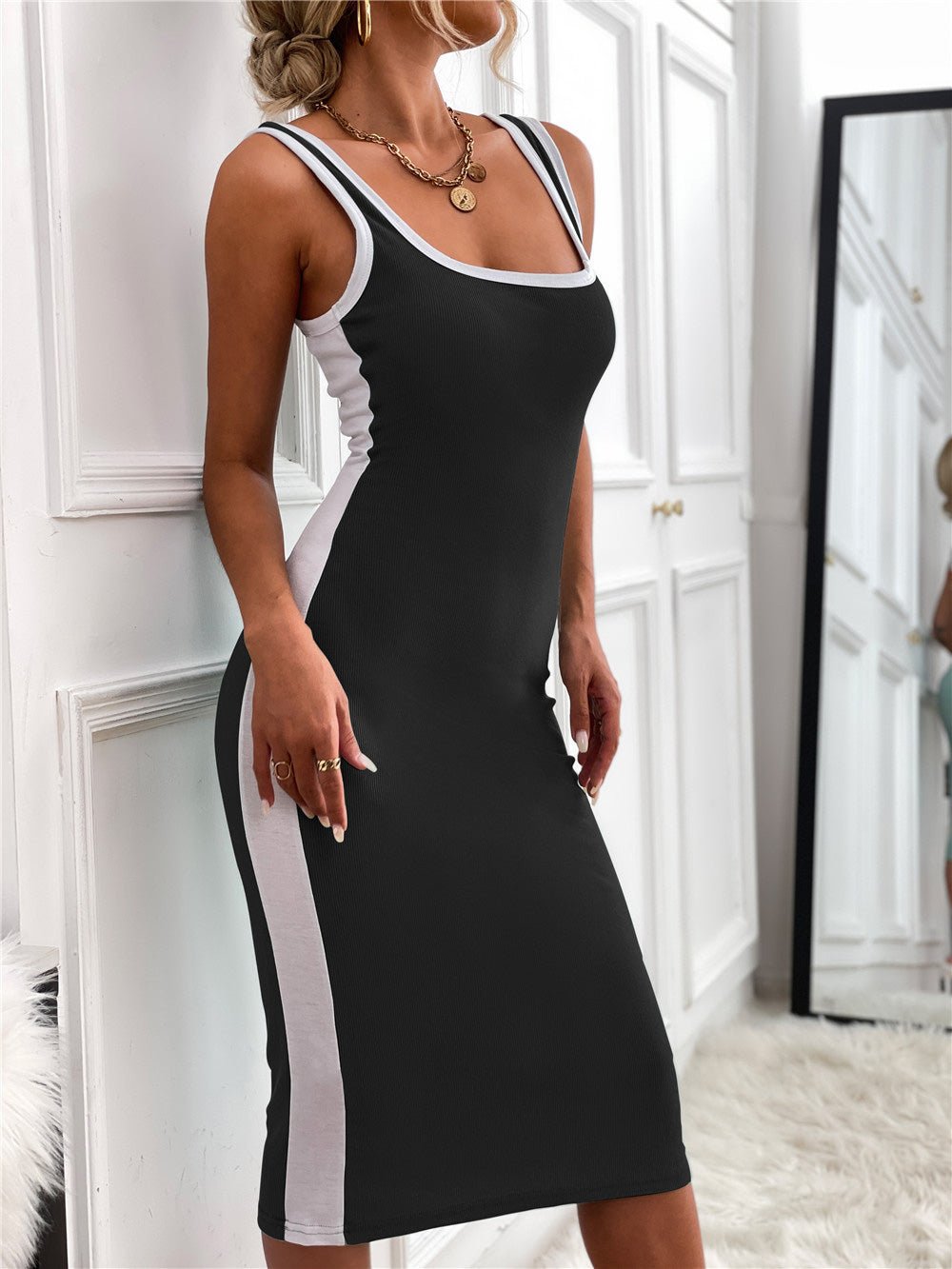 Dresses Casual Solid Knit Sleeveless Dress - LuckyFash™