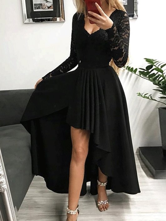 Dresses Lace Wrapped Chest V-neck Long Sleeve Mermaid Dress - LuckyFash™