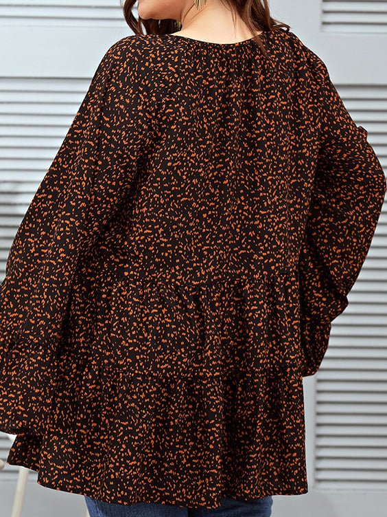 Dresses Leopard-Print Long Sleeve Mini Dress - LuckyFash™