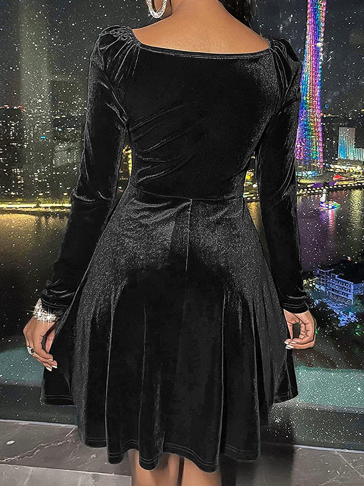 Dresses Long Sleeve V-Neck Fashionable Christmas Mini Dress - LuckyFash™
