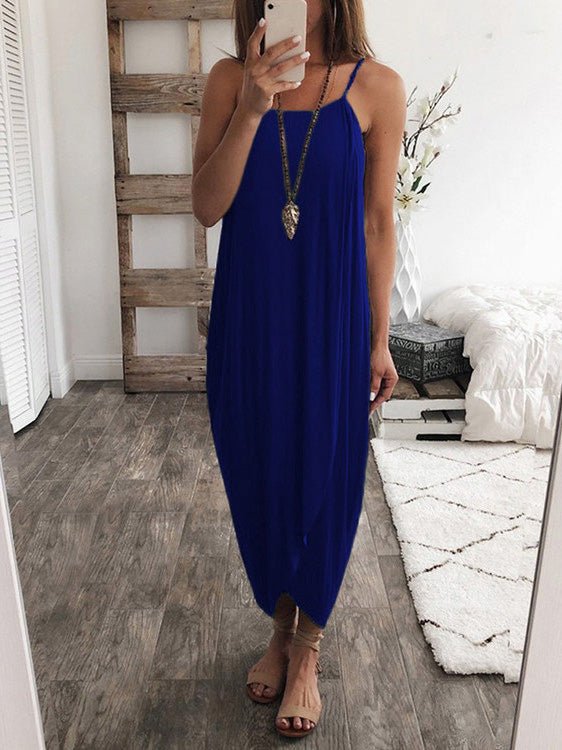 Dresses Loose Solid Knitted Irregular Dress - LuckyFash™