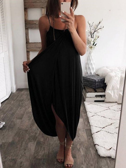 Dresses Loose Solid Knitted Irregular Dress - LuckyFash™