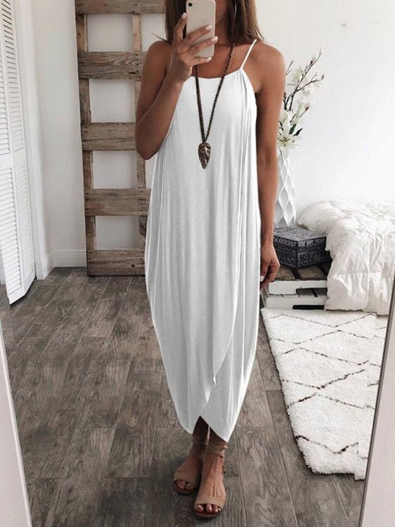 Dresses Loose Solid Knitted Irregular Dress - LuckyFash™