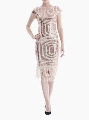 Dresses Sequined Fringe Slim Fit Midi Dress - LuckyFash™