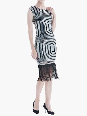 Dresses Sequined Fringe Slim Fit Midi Dress - LuckyFash™