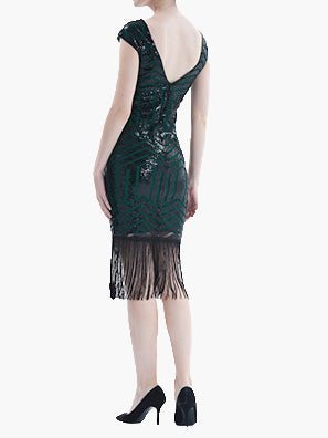 Dresses Sequined Fringe Slim Fit Midi Dress - LuckyFash™