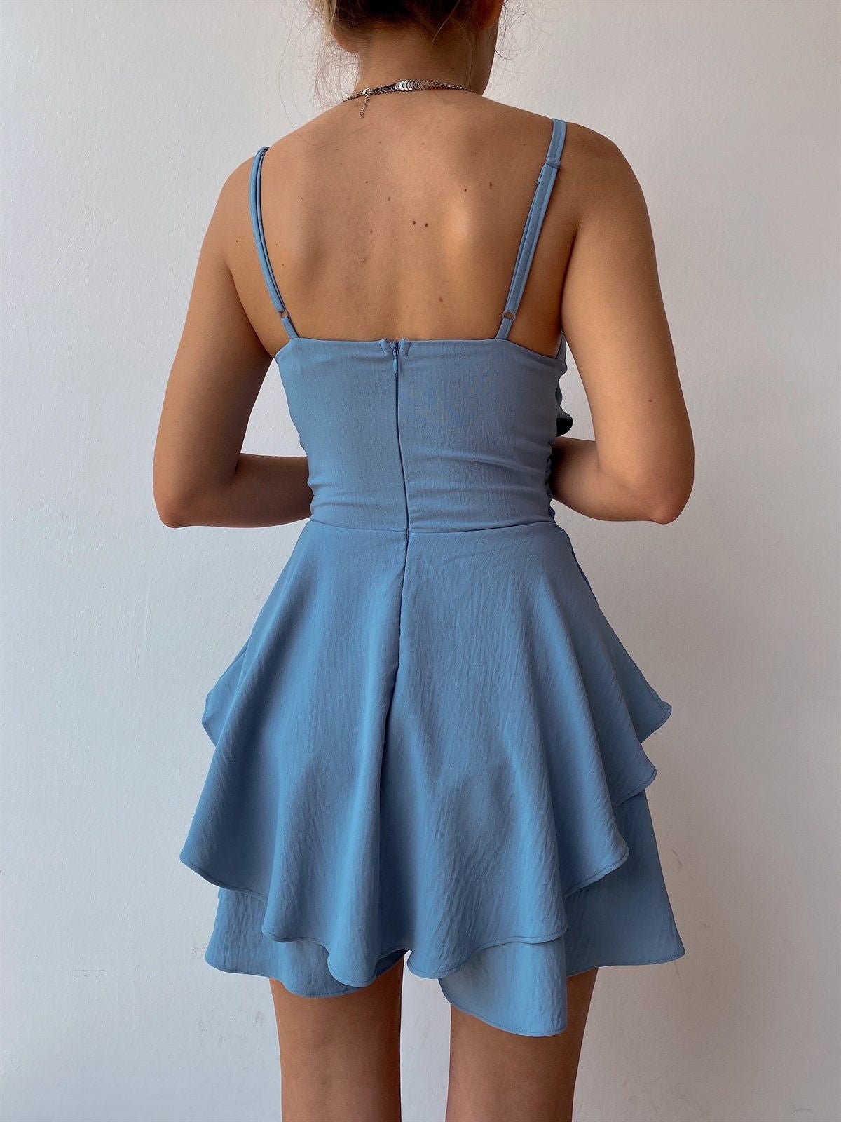 Dresses Sling Bare Back Ruffle Irregular Dress - LuckyFash™