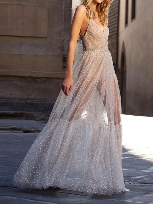 Dresses Sling Mesh Sleeveless Maxi Dress - LuckyFash™