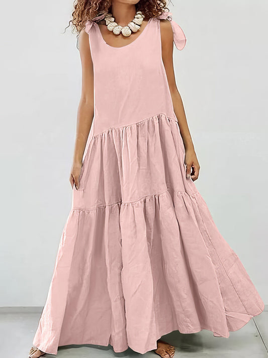 Dresses Sling Round Neck Bohemian Sleeveless Dress - LuckyFash™