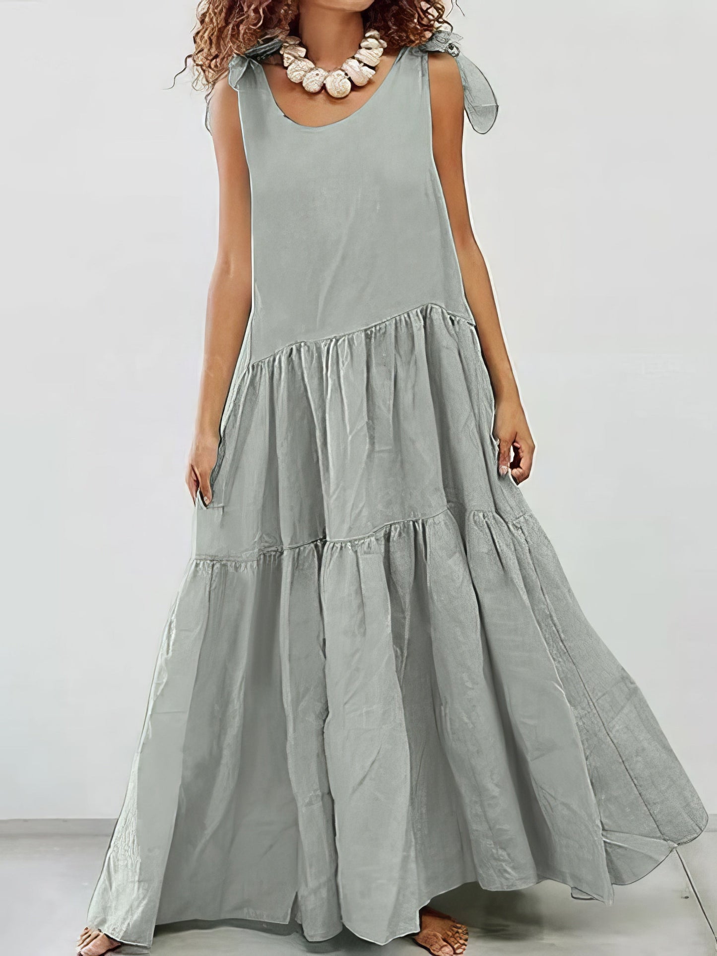 Dresses Sling Round Neck Bohemian Sleeveless Dress - LuckyFash™
