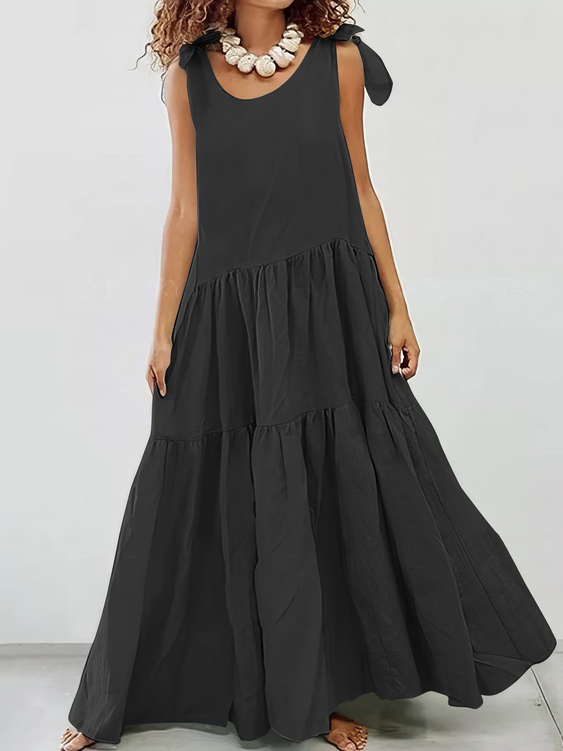 Dresses Sling Round Neck Bohemian Sleeveless Dress - LuckyFash™