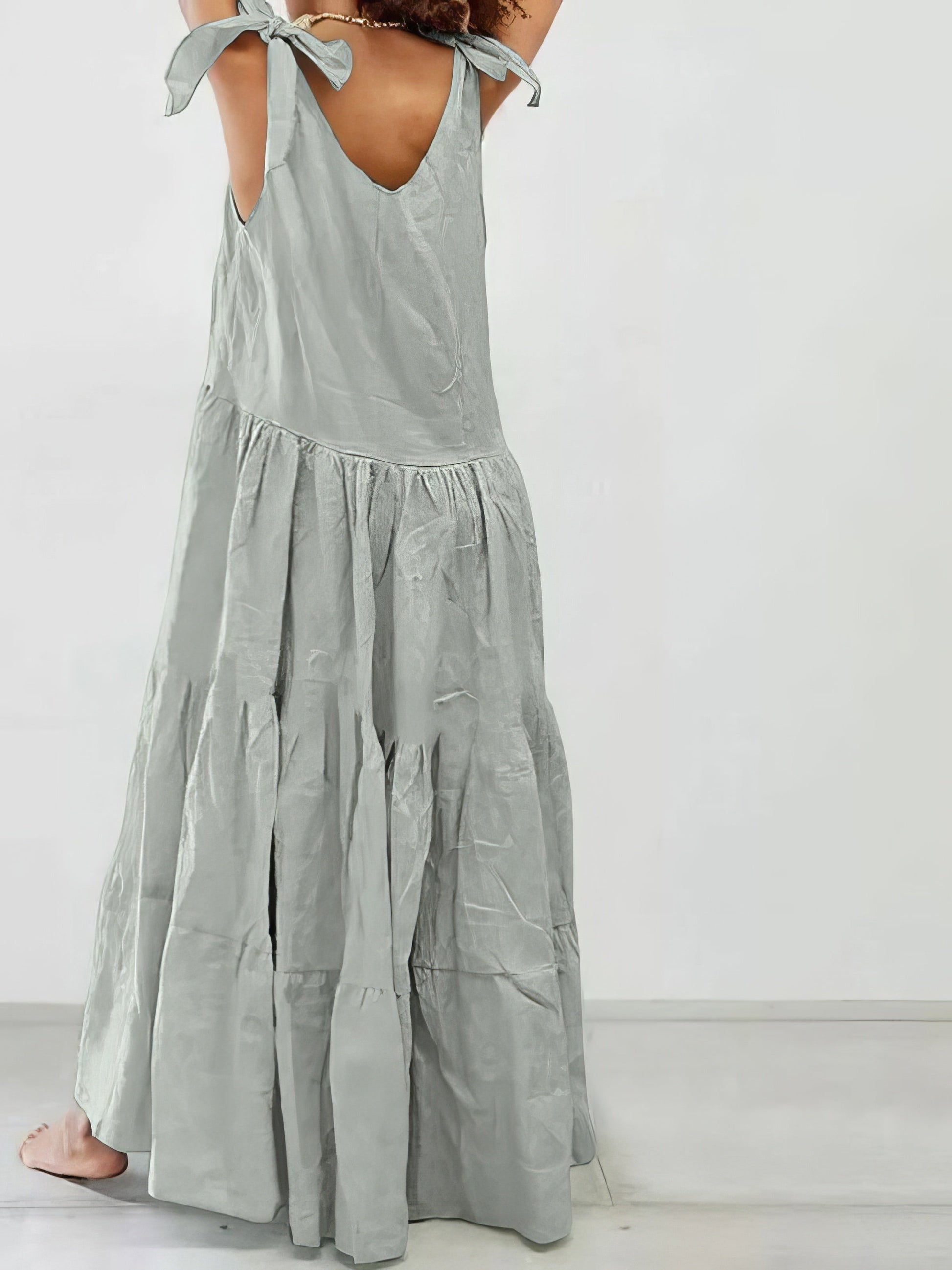Dresses Sling Round Neck Bohemian Sleeveless Dress - LuckyFash™