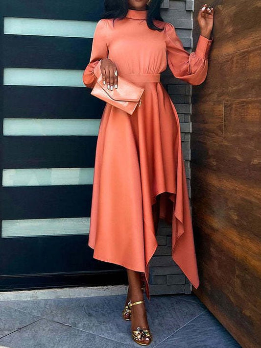 Dresses Turtleneck Long Sleeve Irregular Dress - LuckyFash™