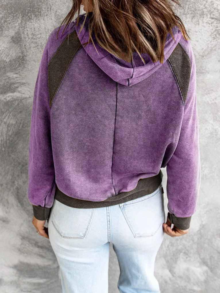 Women's Hoodies Casual Stitching Drawstring Long Sleeve Hoody - LuckyFash™