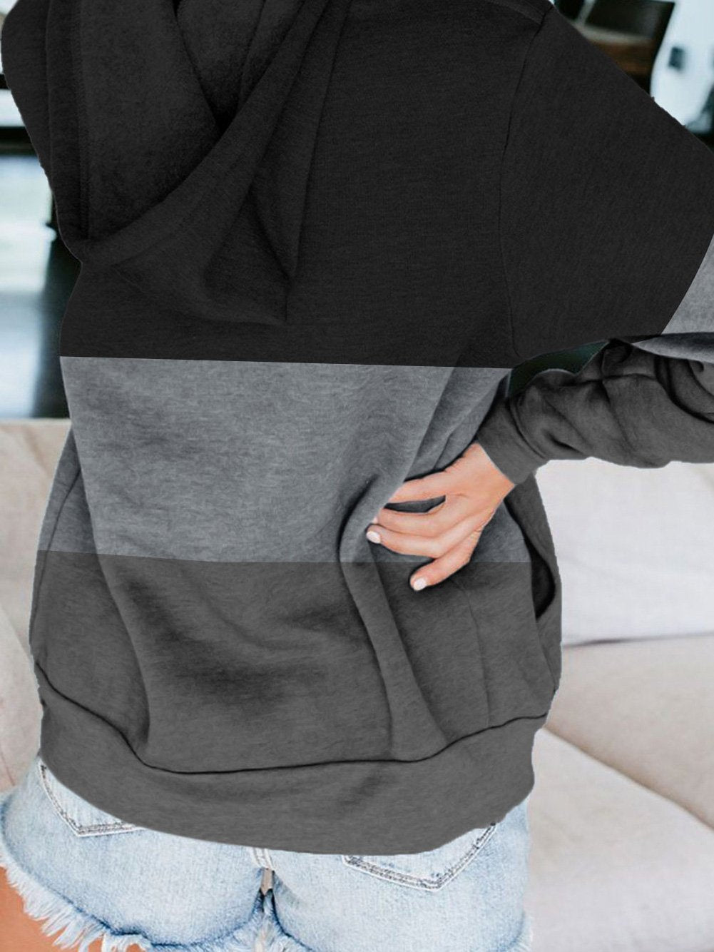 Hoodies Contrasting Zip Pocket Cardigan Hoodie Coats - LuckyFash™