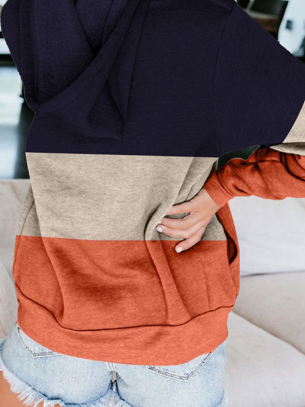 Hoodies Contrasting Zip Pocket Cardigan Hoodie Coats - LuckyFash™