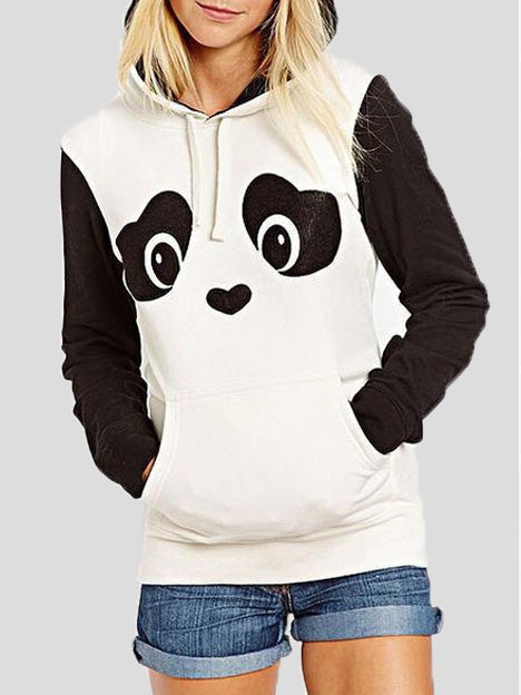 Women's Hoodies Cute Panda Print Fleece Long Sleeve Hoodie - LuckyFash™
