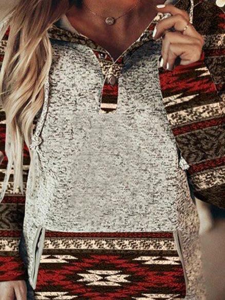 Women's Hoodies Graphic Print Contrast Long Sleeve Pullover Hoodie - LuckyFash™