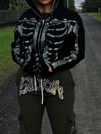 Women's Hoodies Hot-Diamond Zip Long Sleeve Hoody - LuckyFash™