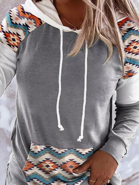 Women's Hoodies Pattern Printed Pocket Long Sleeve Hoody - LuckyFash™