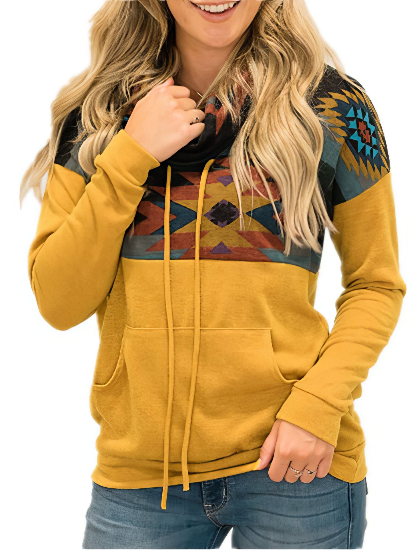 Hoodies Printed Loose Sports High Neck Hoodie - LuckyFash™