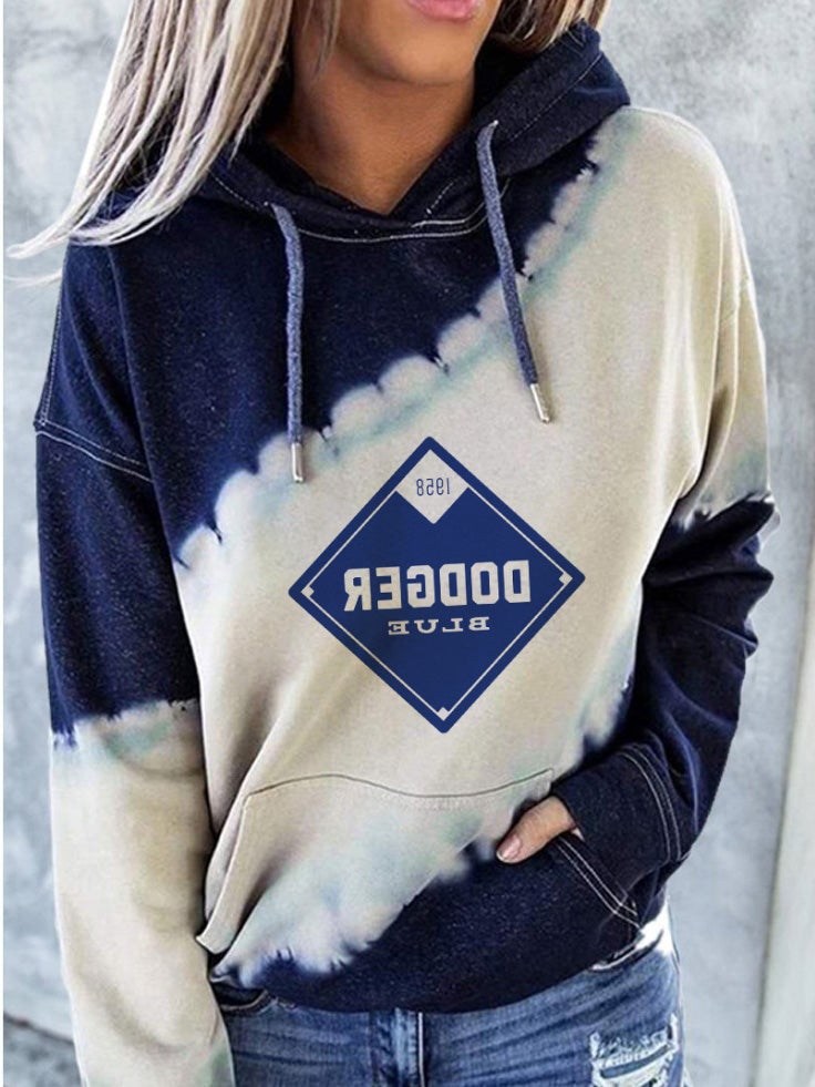 Hoodies Printed Pocket Pullover Drawstring Long Sleeve Hoody - LuckyFash™