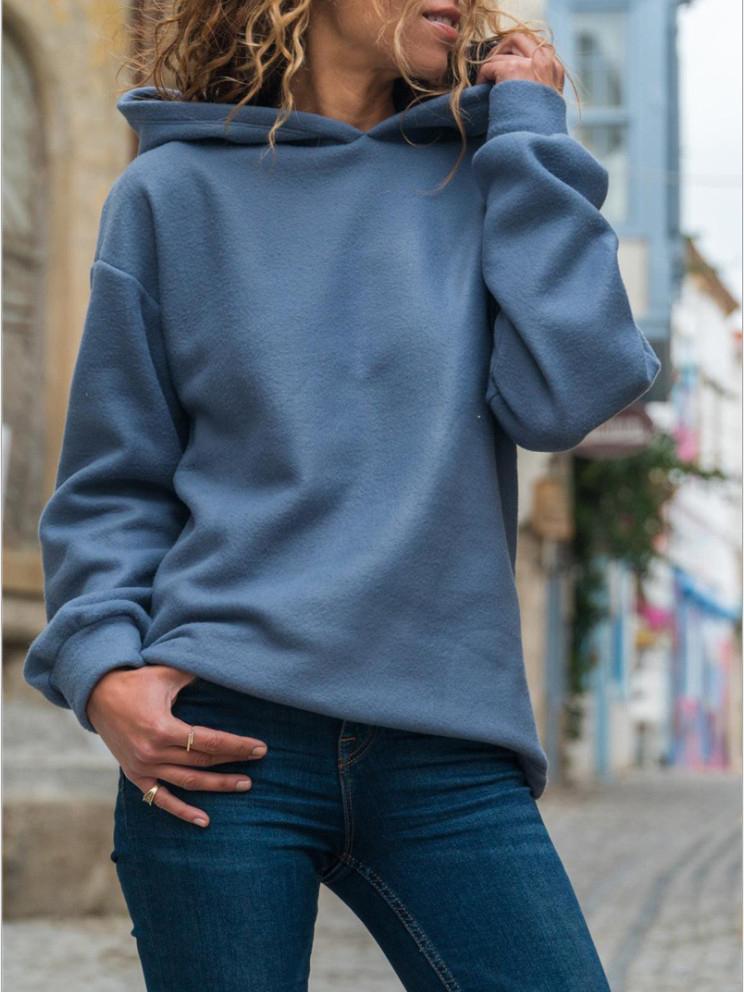 Women's Hoodies Pullover Solid Long Sleeve Hoodie - LuckyFash™
