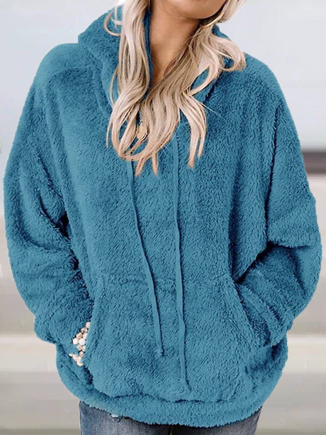 Hoodies Solid Plush Pocket Long-Sleeve Hoody - LuckyFash™