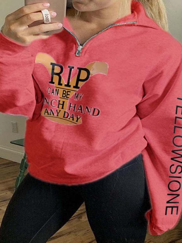 Women's Hoodies Stand-Up Collar Zipper Printing Long Sleeve Hoodies - LuckyFash™