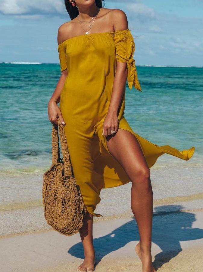 Women'S Irregular Slit Big Dress - LuckyFash™