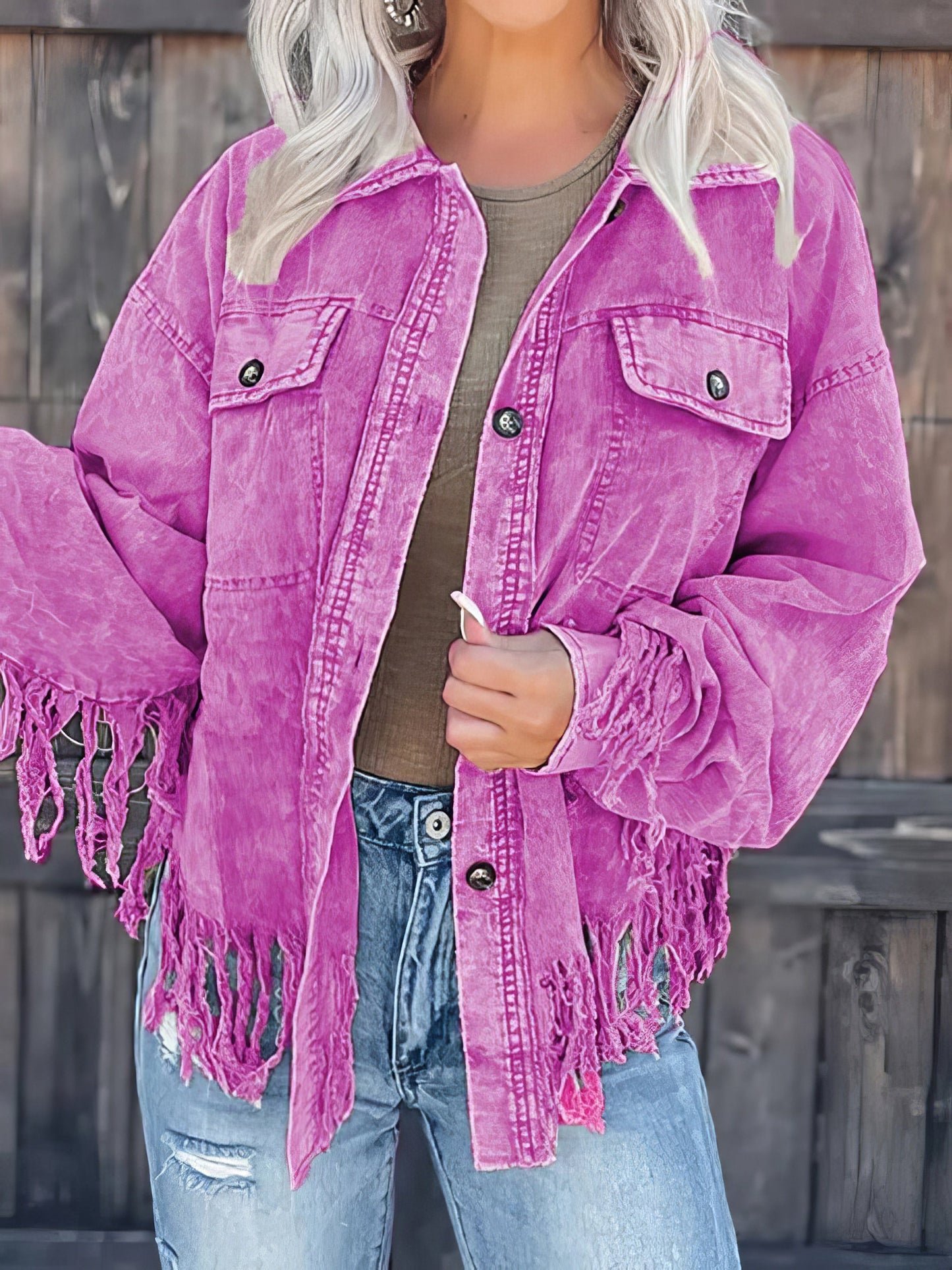 Jackets Casual Tassel Wash Corduroy Jacket - LuckyFash™