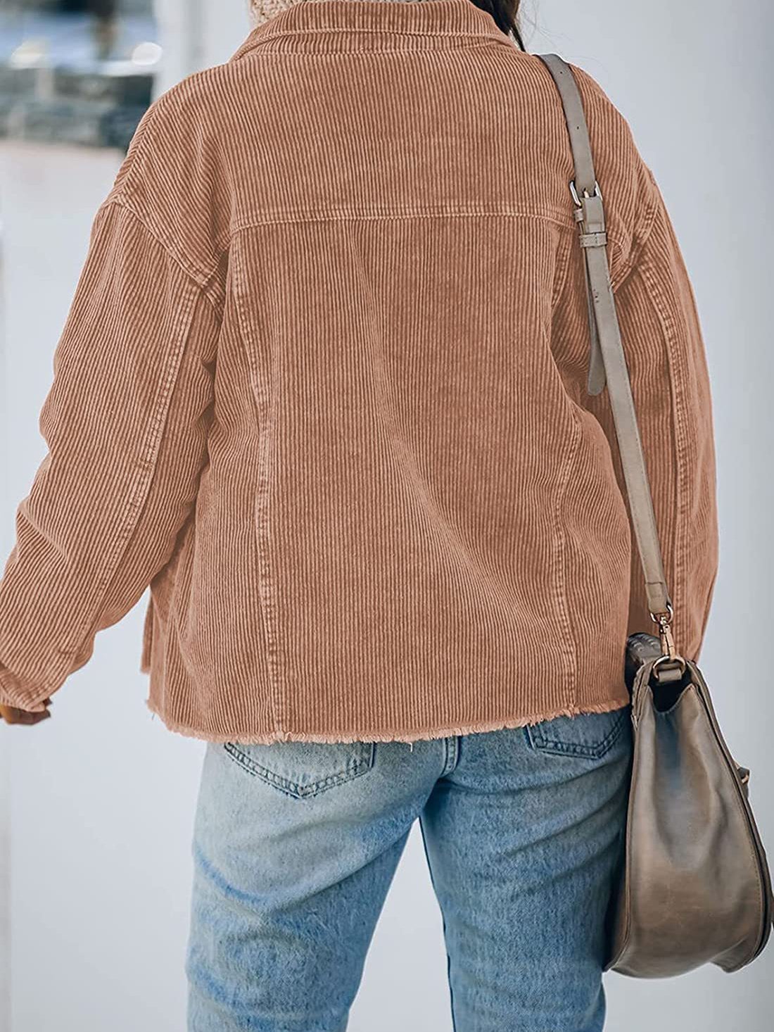 Jackets Corduroy Button Loose Long Sleeve Jacket - LuckyFash™