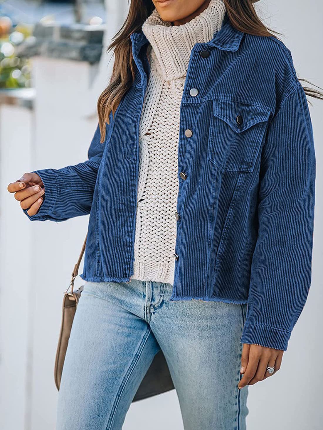 Jackets Corduroy Button Loose Long Sleeve Jacket - LuckyFash™